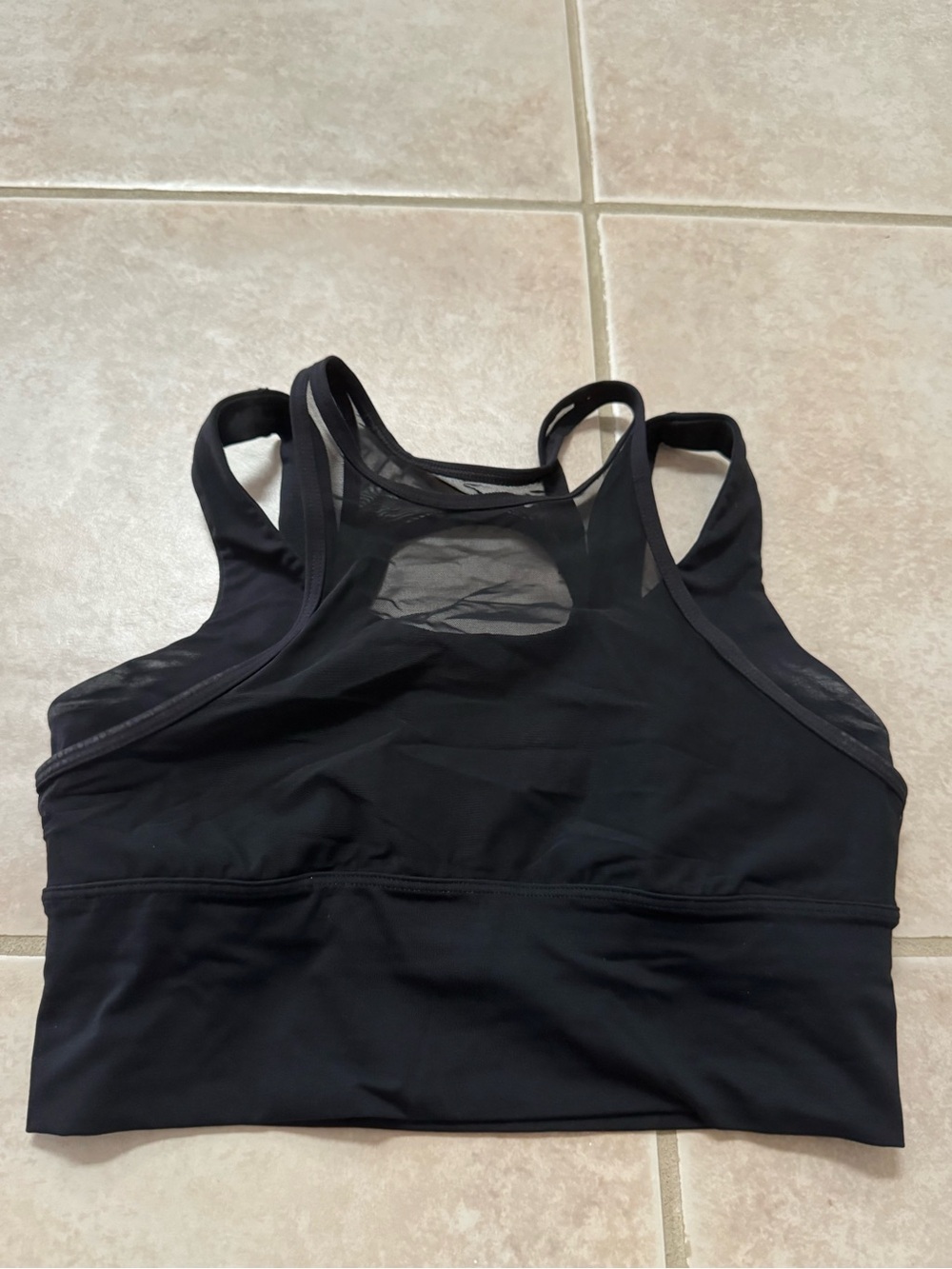 lululemon athletica Black Racerback Mesh-Back Sports Bra